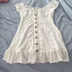 White Ruffled Kids Dress